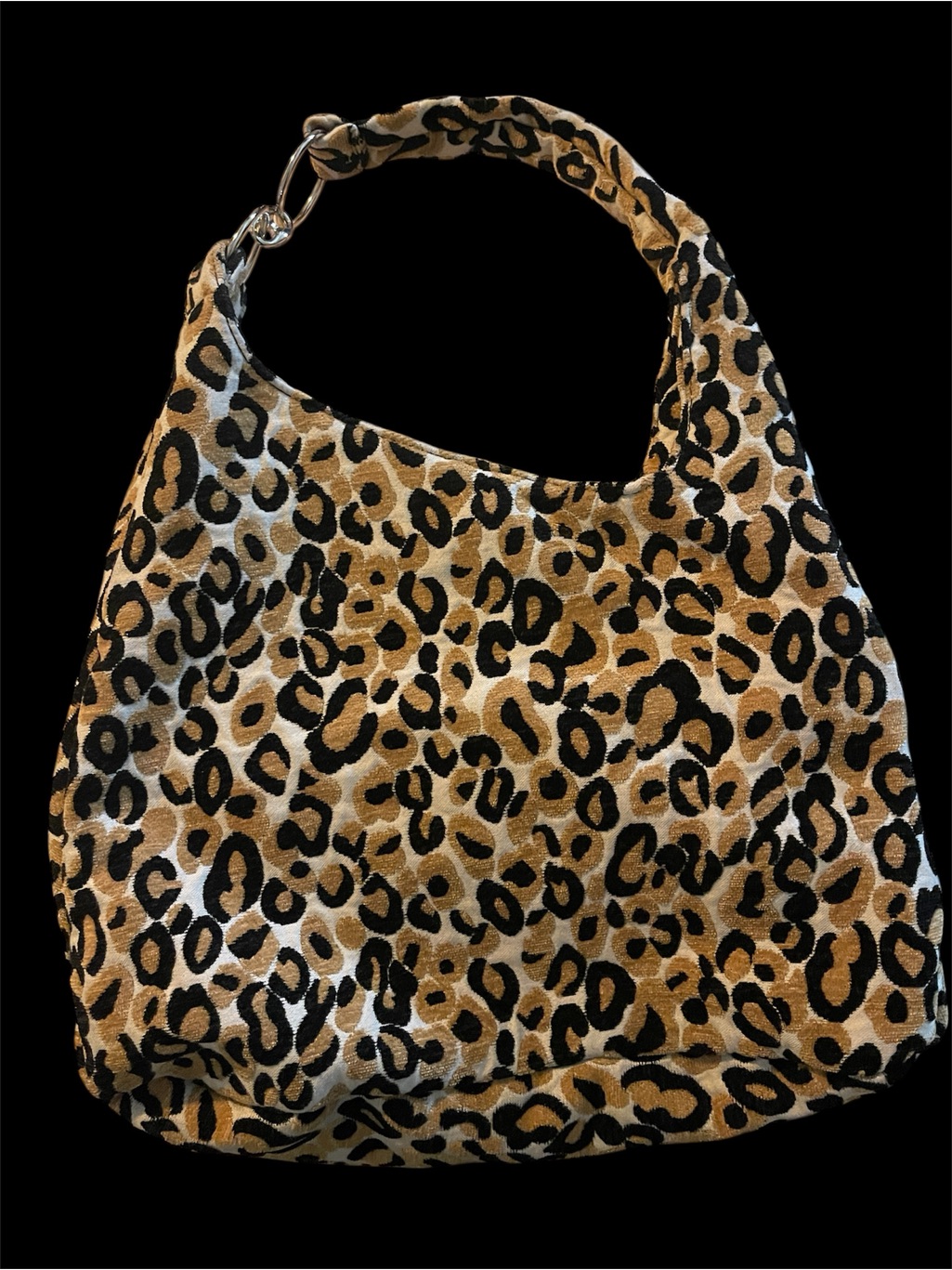 Leopard Print Hobo Bag In Excellent Condition
